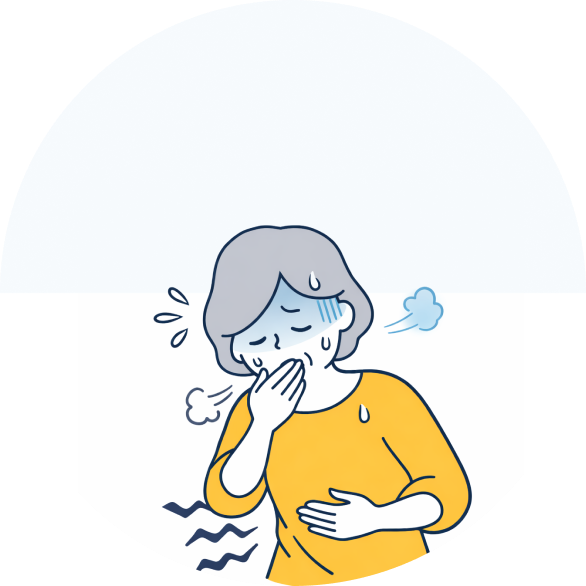 冷や汗や吐き気がする